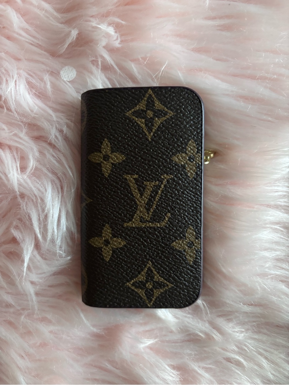 Source Unknown Brown Monogram Key & Card Holder